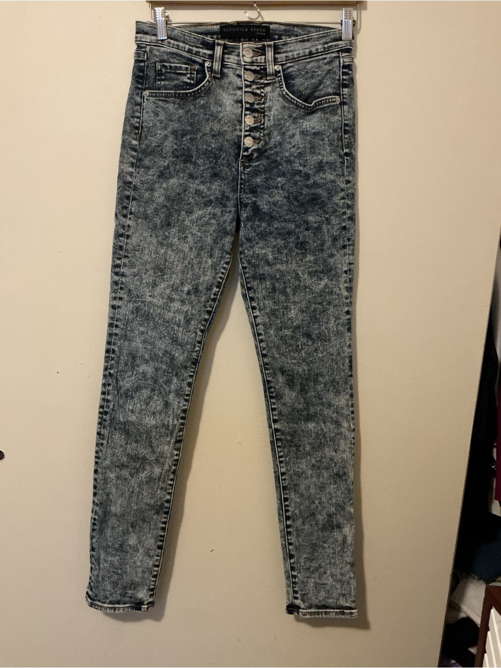 Veronica Beard Maera High Rise Skinny Jeans Indigo Acid Wash - Picture 2 of 11